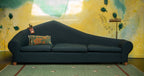 Very Beautiful, Unique, Asymetrical Night Blue Sofa, 1940