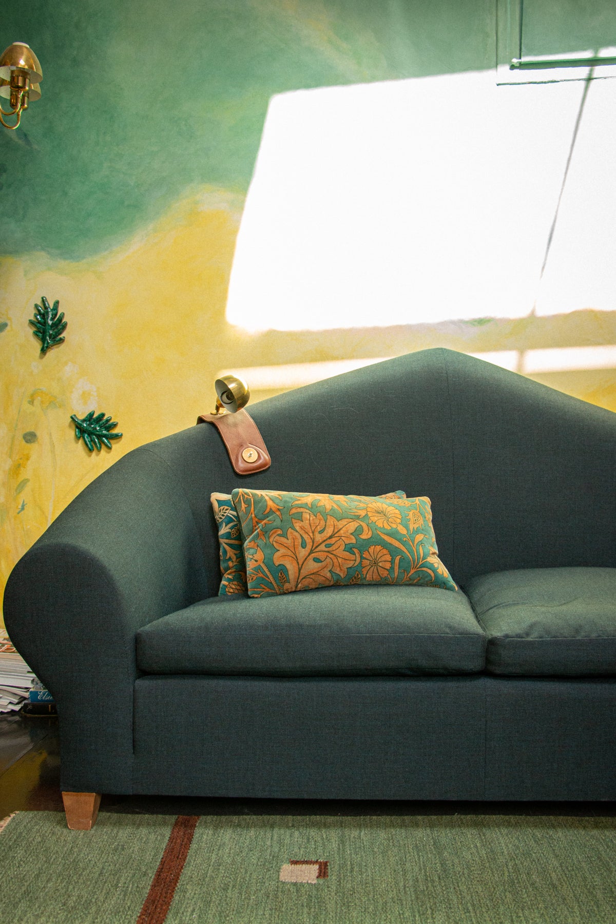 Very Beautiful, Unique, Asymetrical Night Blue Sofa, 1940