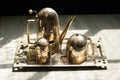 Coffee service set with tray, hammered silver, Vienna Secession, Vienna, 1905