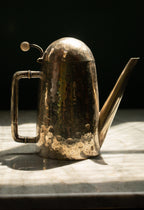 Coffee service set with tray, hammered silver, Vienna Secession, Vienna, 1905