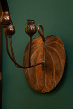 Rare pair of William Arthur Smith Benson wall sconces in hammered copper