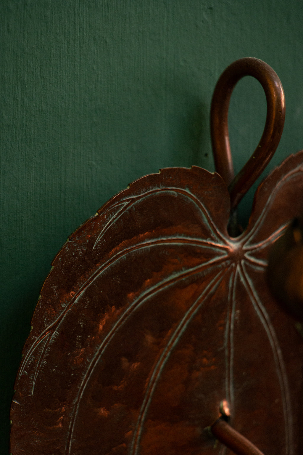 Rare pair of William Arthur Smith Benson wall sconces in hammered copper