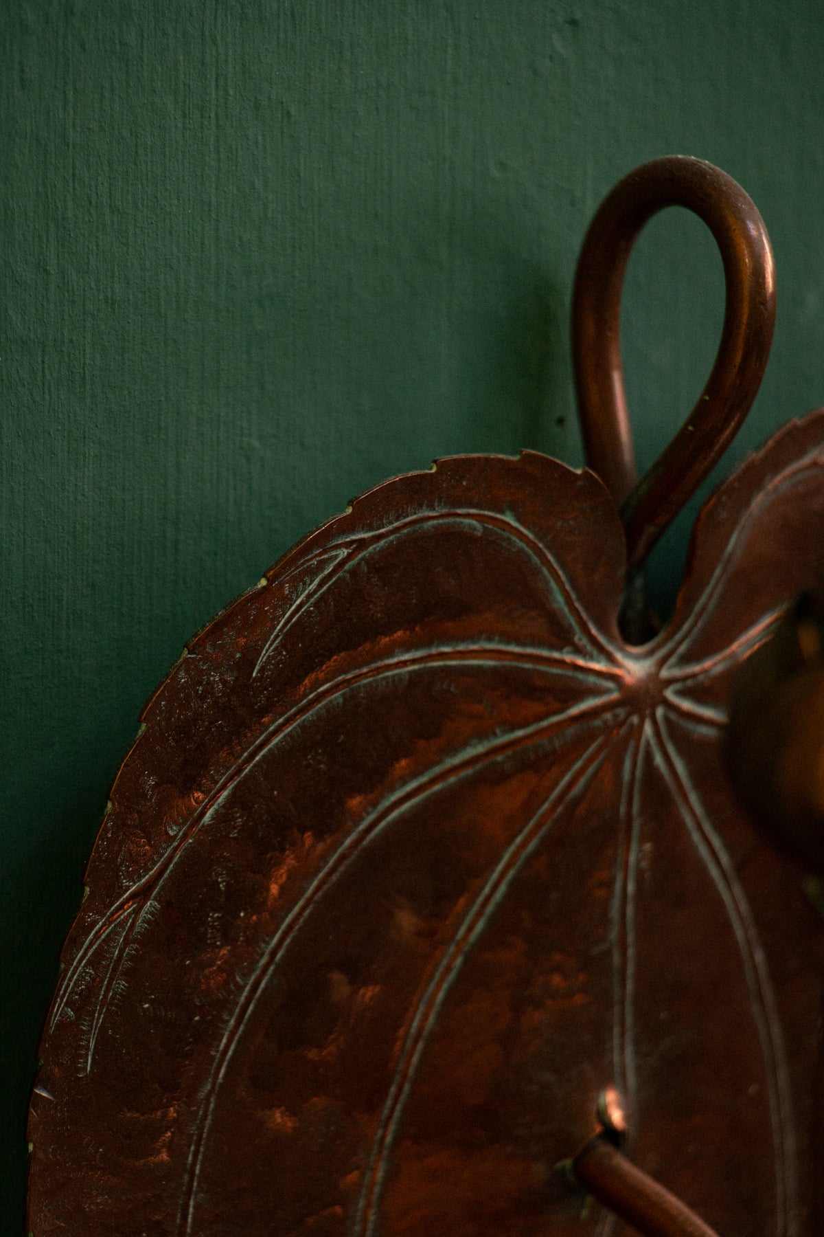 Rare pair of William Arthur Smith Benson wall sconces in hammered copper