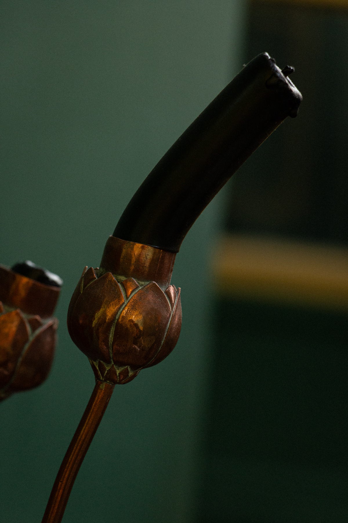 Rare pair of William Arthur Smith Benson wall sconces in hammered copper